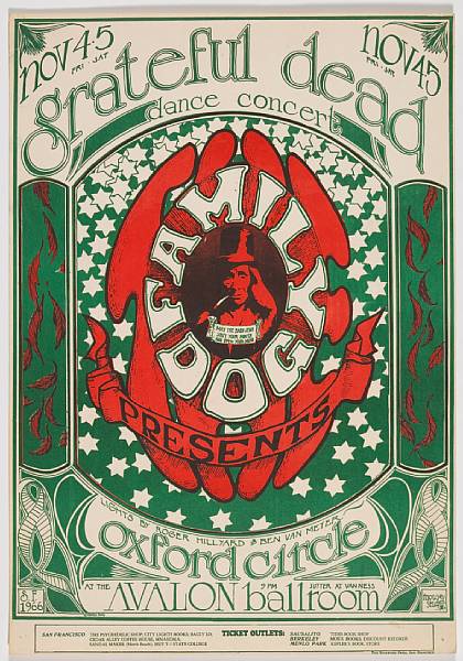 Appraisal: A Rock Scully-owned Grateful Dead concert poster Avalon Ballroom San