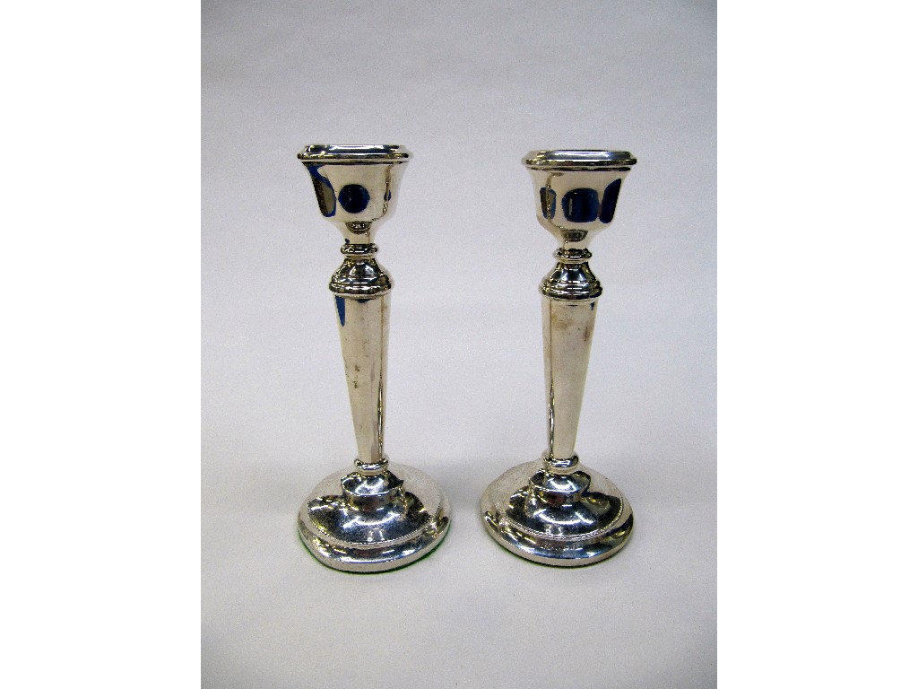 Appraisal: Pair of silver candlesticks Birmingham