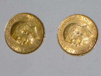 Appraisal: TWO GEORGE V GOLD SOVEREIGNS