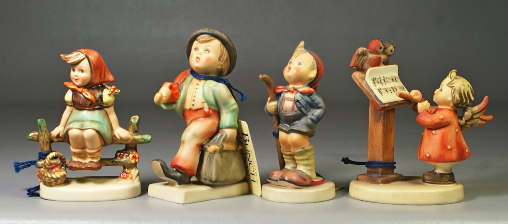 Appraisal: Hummel figurines Merry Wanderer Hum Just Resting Hum TMK- Bird