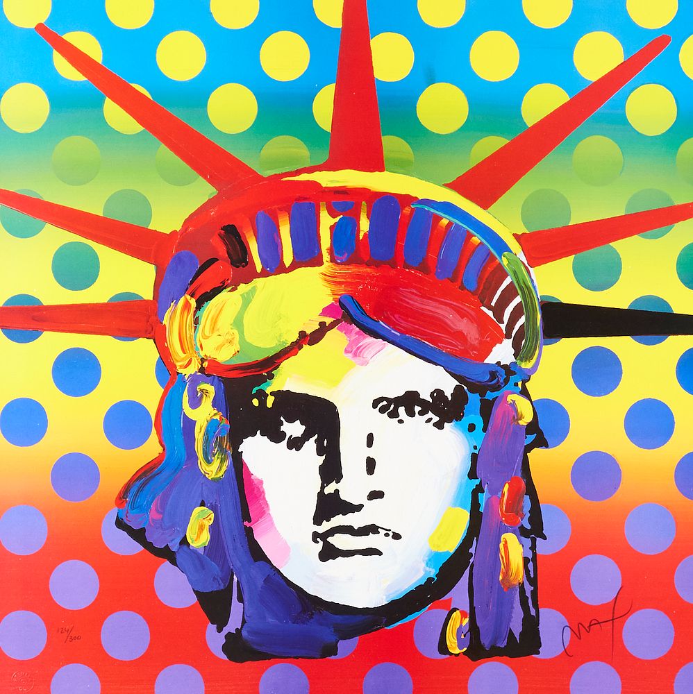 Appraisal: Peter Max Liberty Head Lithograph Peter Max German-American b Lithograph