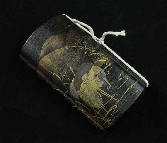 Appraisal: A Meiji period five-case takamaki-e black lacquer inro decorated with