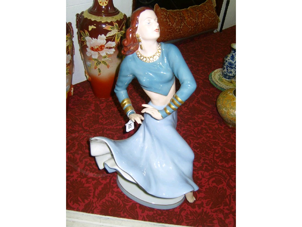 Appraisal: A large Royal Dux figure of a dancing female character