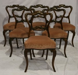 Appraisal: A set of six Victorian Rosewood chairs