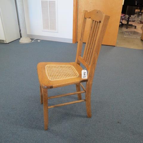 Appraisal: Oak Side Chair cane seat