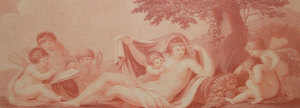 Appraisal: After Francesco Bartolozzi - - Reclining nude with putti after