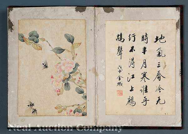 Appraisal: Chinese School th c an album of seven leaves each