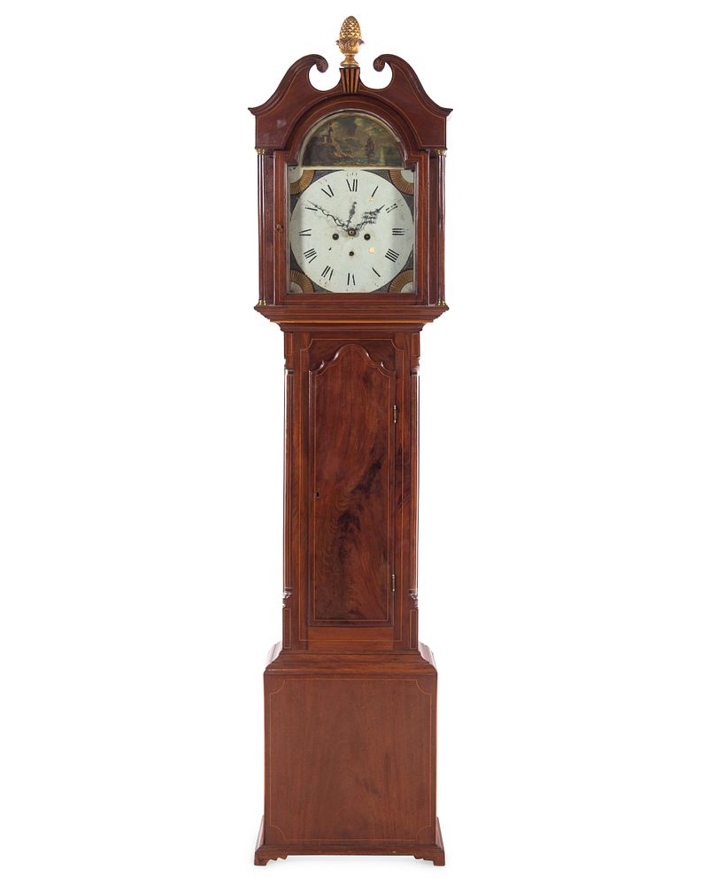 Appraisal: A George III Style Satinwood Inlaid Mahogany Tall Case Clock