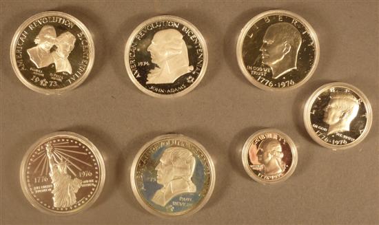 Appraisal: Lot of Bicentennial silver medals - Paul Revere John Adams