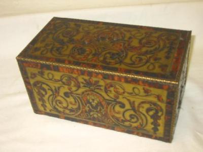 Appraisal: A RED BOULLE TEA CADDY of oblong form with gilt