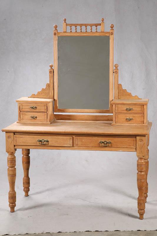 Appraisal: DRESSING TABLE Oak with two drawers at the bottom on