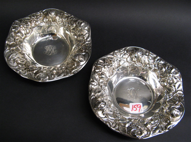 Appraisal: PAIR GORHAM STERLING SILVER BOWLS pattern A with repousse floral