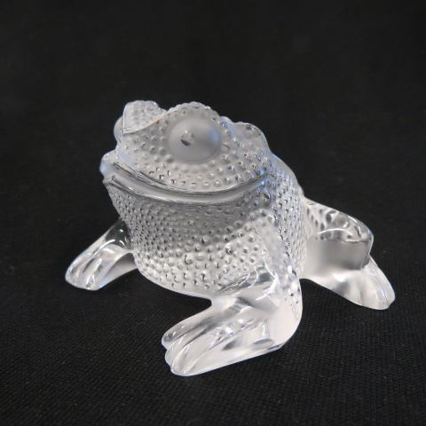 Appraisal: Lalique Crystal Figurine of a Toad frosted x excellent