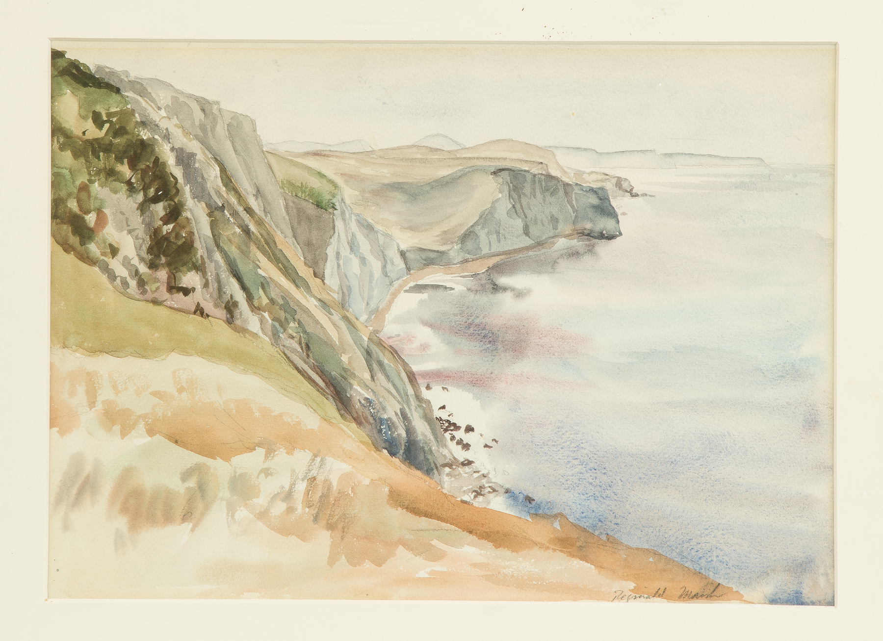 Appraisal: Reginald Marsh American - Martha's Vineyard Cliffs Signed lower right