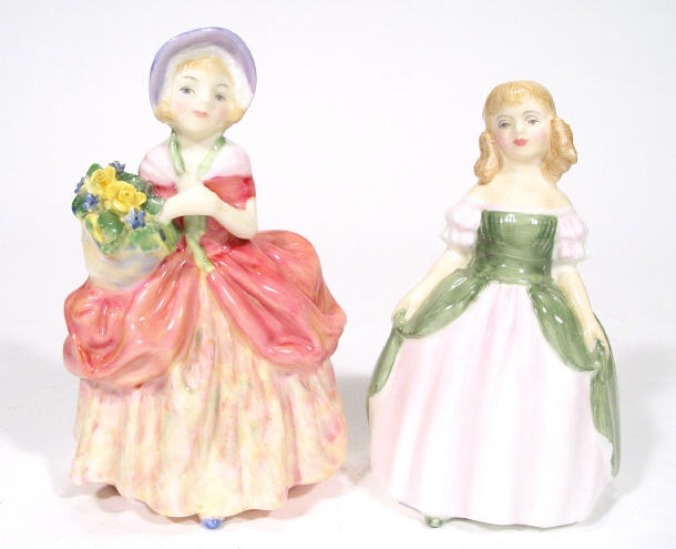 Appraisal: Two small hand painted Royal Doulton figurines 'Cissie' HN and