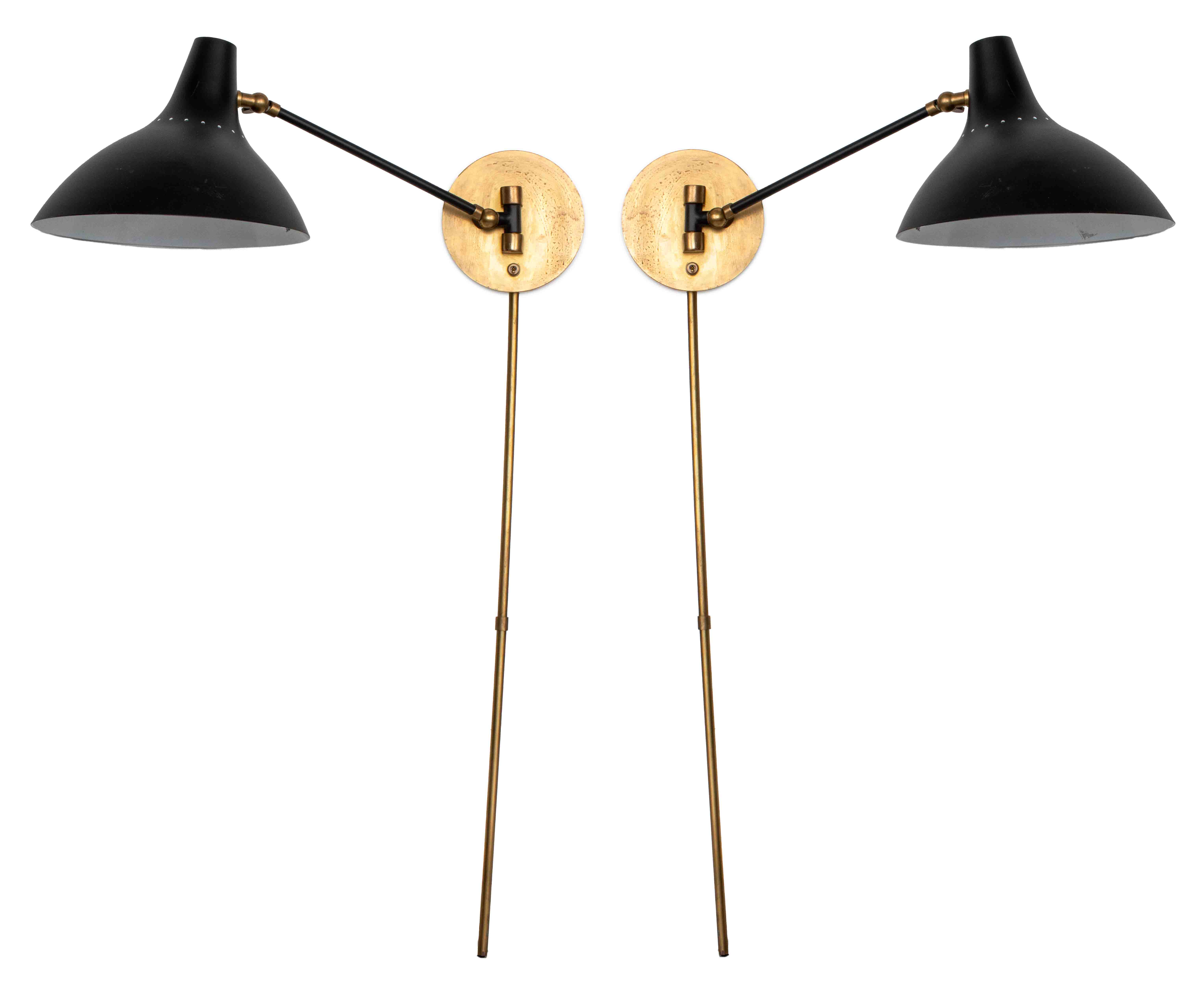 Appraisal: MODERN STILNOVO STYLE WALL MOUNTED LUMIERES PAIR Pair of modern