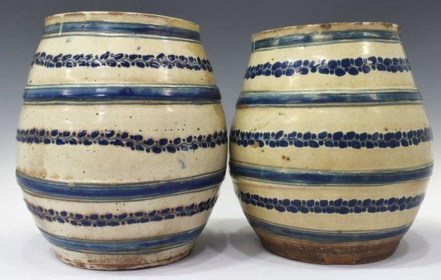 Appraisal: lot of Talavera blue and white tin glazed earthenware planters