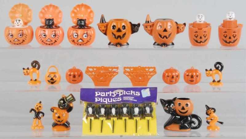 Appraisal: Lot of s Plastic Halloween Decorations Condition Excellent Size Largest