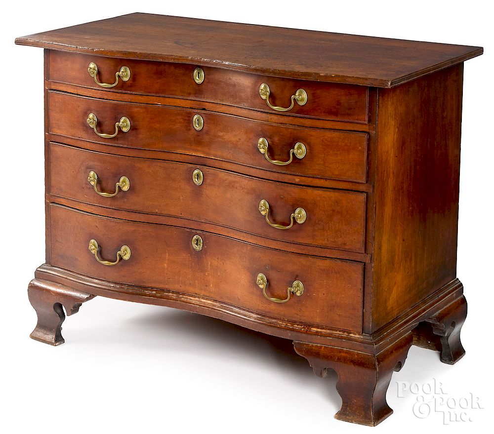 Appraisal: New England Chippendale cherry chest of drawers Exclusive on Bidsquare