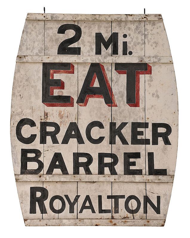 Appraisal: Royalton Vermont Cracker Barrel Trade Sign American th century white