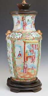 Appraisal: Large Chinese Famille Rose Baluster Vase th c with integral