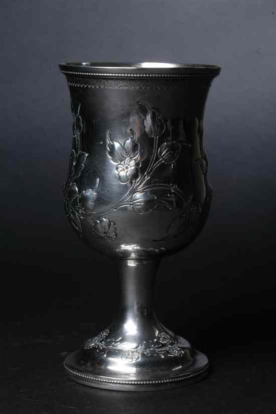 Appraisal: AMERICAN COIN SILVER GOBLET BY JOHN KITTS Circa Louisville KY