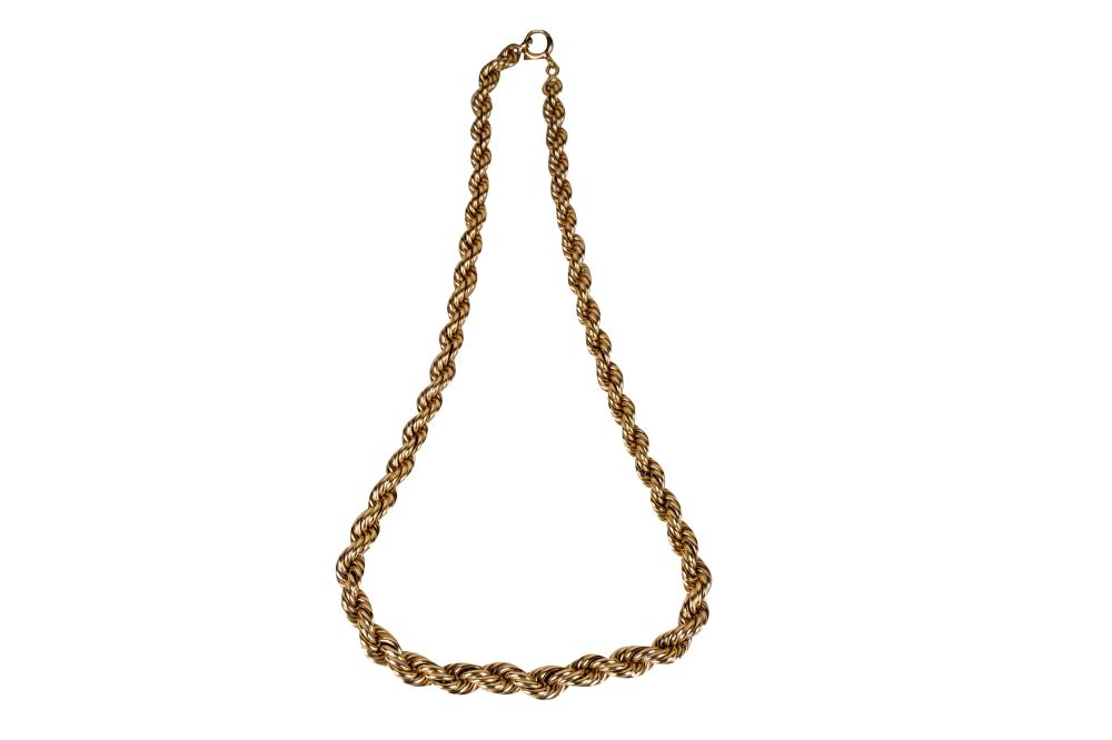 Appraisal: KARAT YELLOW GOLD GRADUATED CHAIN NECKLACEhollow grams inches long Condition