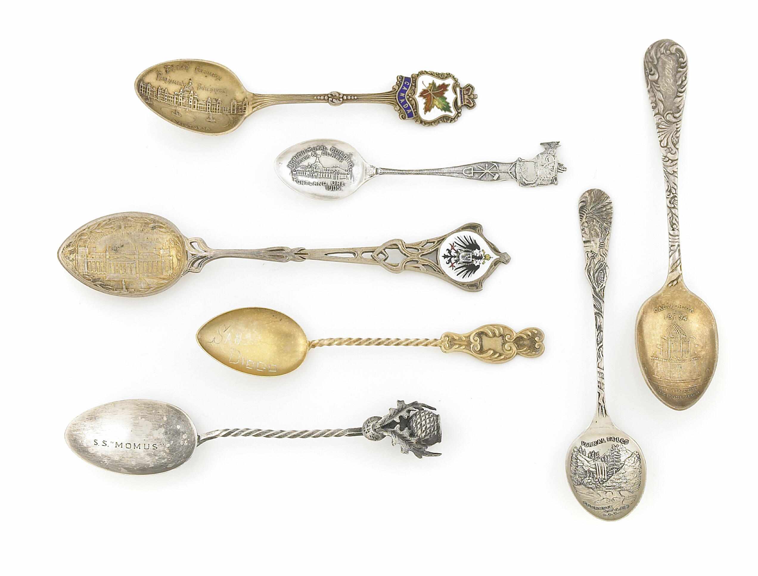 Appraisal: A collection of thirty nine silver souvenir spoons American and