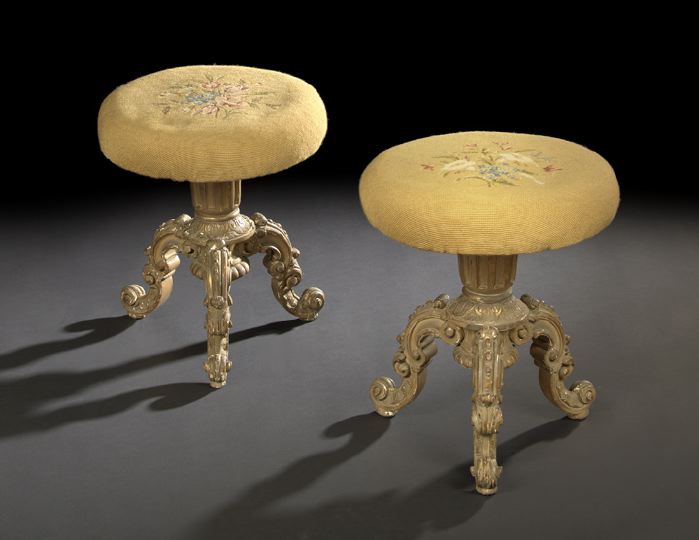 Appraisal: Pair of George IV Giltwood Piano Stools second quarter th