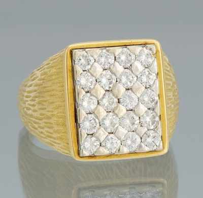 Appraisal: A Gentleman's Hammerman Brothers Diamond Ring k yellow gold ring