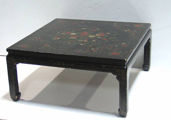 Appraisal: A Chinese polychrome decorated lacquered low table height in width