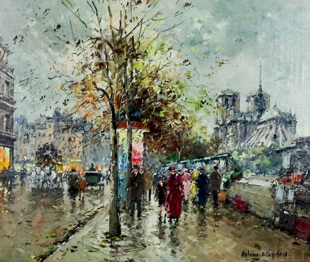 Appraisal: Antoine Blanchard - Parisian Oil Painting Antoine Blanchard French -