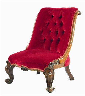 Appraisal: A Victorian button back nursing chair the rosewood scroll show