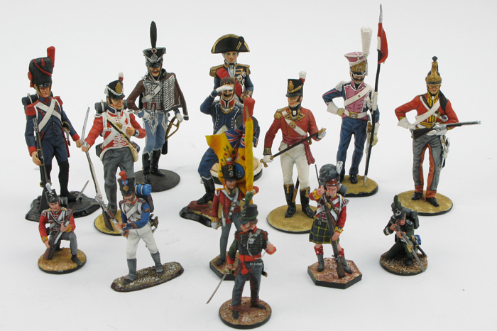 Appraisal: A COLLECTION OF FOURTEEN RUSSIAN MADE NAPOLEONIC MINIATURE MILITARY FIGURES