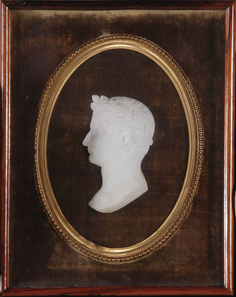 Appraisal: French carved marble Napoleon silhouette early th century fine bust