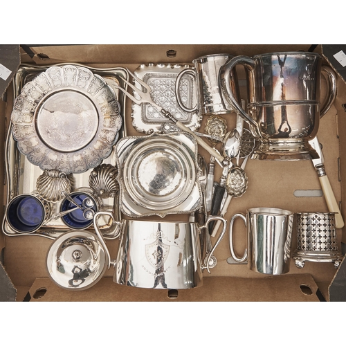 Appraisal: Miscellaneous plated ware to include flatware trophy cup salt cellars