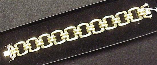 Appraisal: JEWELRY K yellow gold fancy link bracelet inches long mm