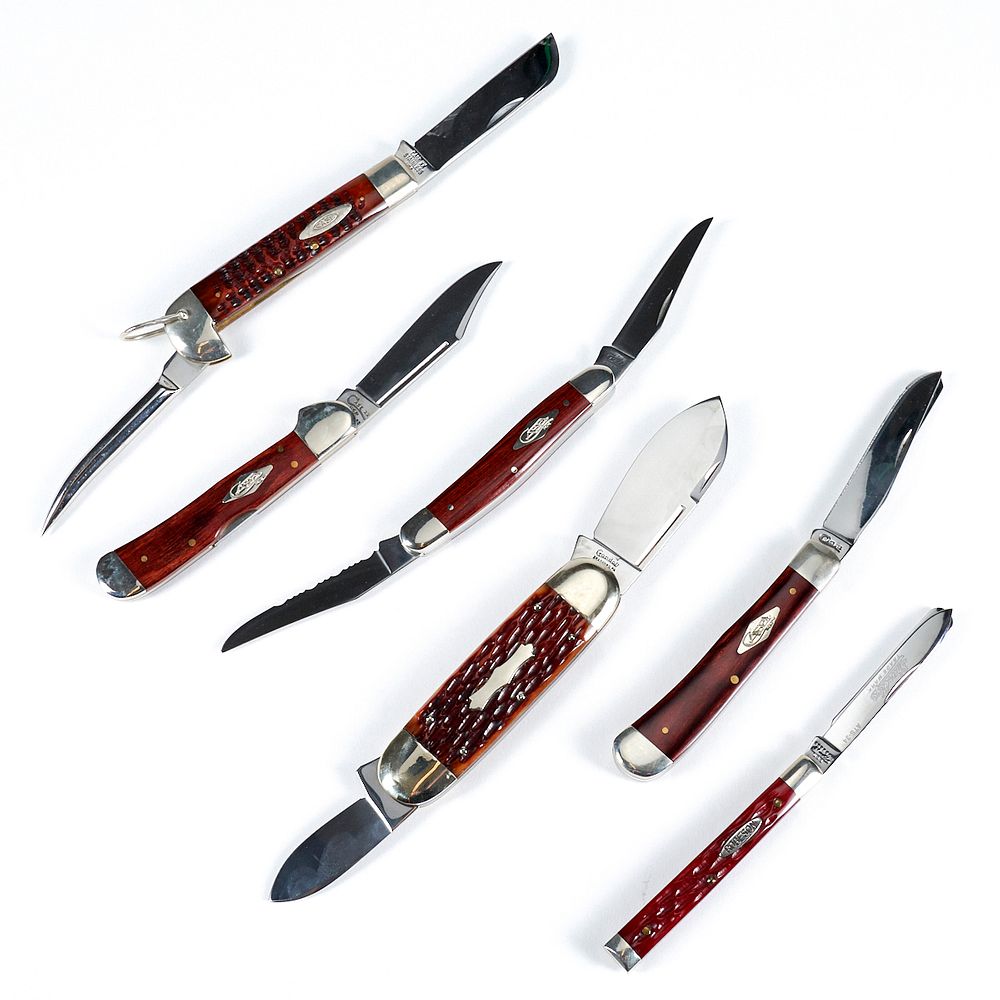 Appraisal: Grp Custom Folding Knives - Case Family Tree Robeson Group