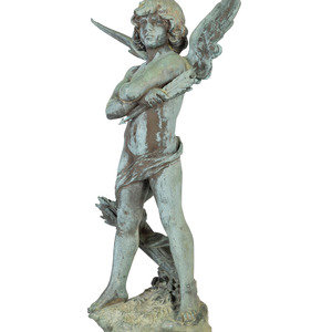 Appraisal: A Bronze Cupid Sculpture After Auguste Moreau French - signed