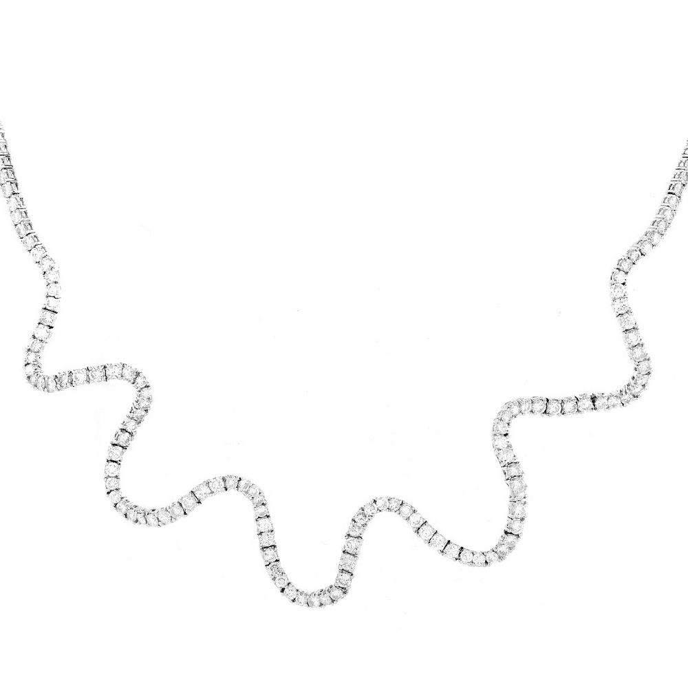 Appraisal: Diamond and K Gold Necklace Contemporary Design Approx Carat Round