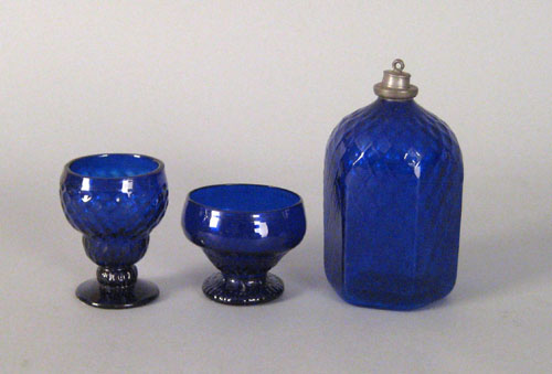 Appraisal: Two cobalt glass master salts th c h h together