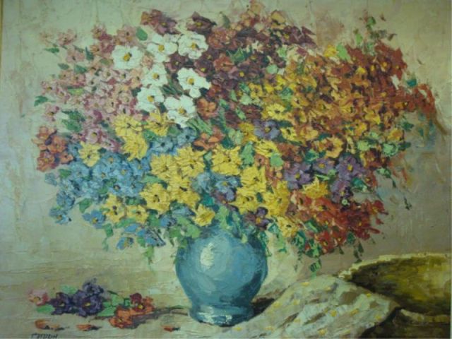 Appraisal: CADON O C Floral Still Life signed lower left Bronxville