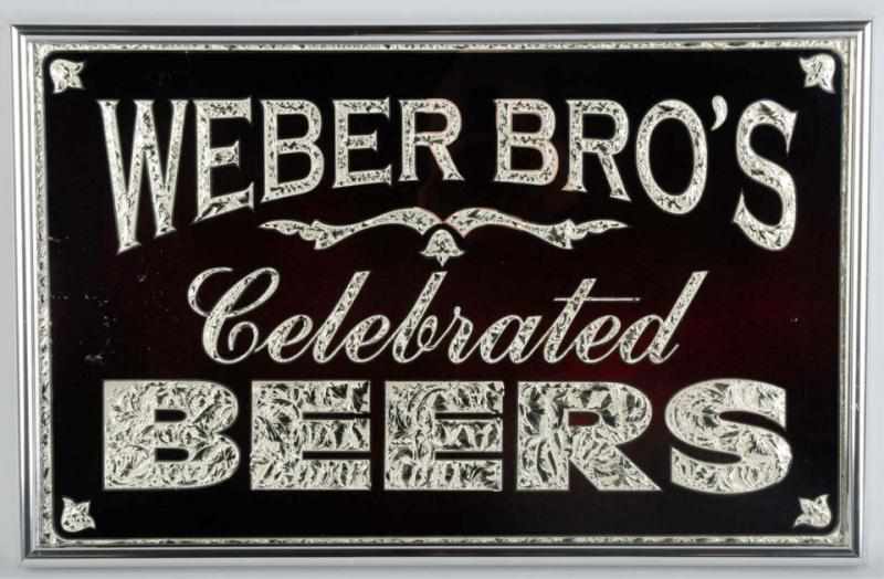 Appraisal: Weber Bros Celebrated Beer Reverse Glass Sign Clean sign with