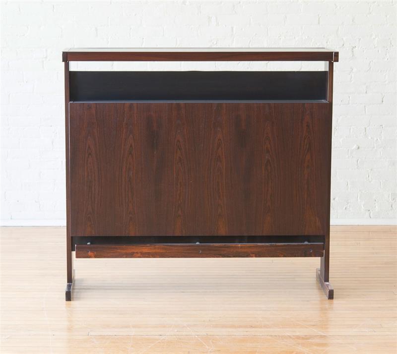 Appraisal: MID-CENTURY MODERN ROSEWOOD AND BLACK LAMINATE BAR x x in