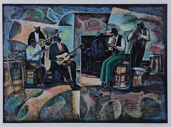 Appraisal: William Tolliver Mississippi Louisiana - JUG BAND serigraph framed signed