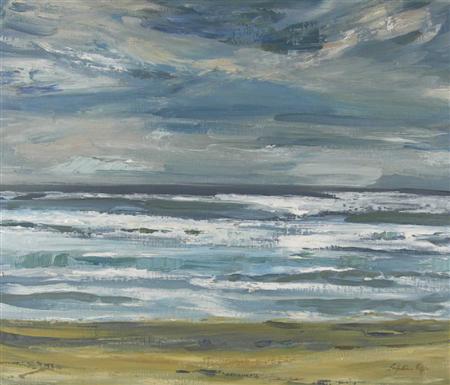 Appraisal: PERPETUA M POPE SCOTTISH B SEASCAPE II Signed oil on