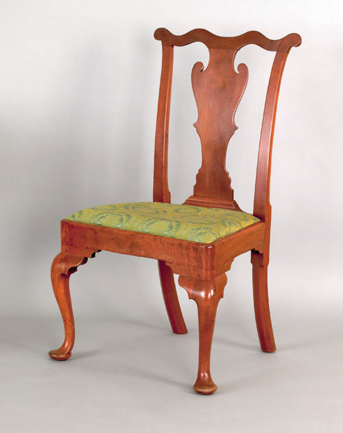 Appraisal: Delaware Valley Queen Anne walnut dining chair ca the cupids