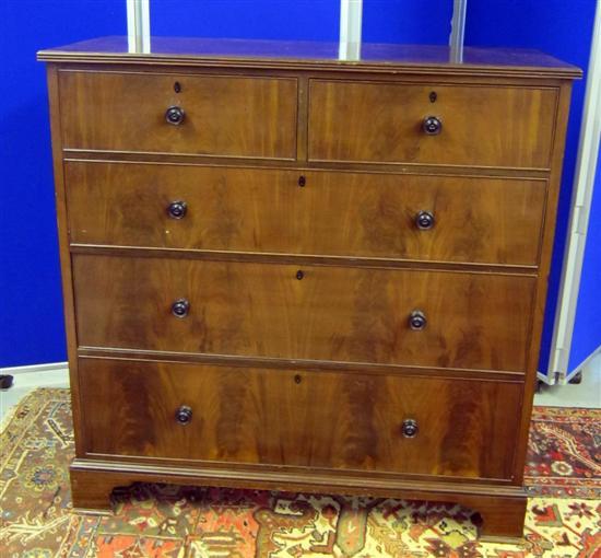 Appraisal: th mahogany chest of two short and three long drawers