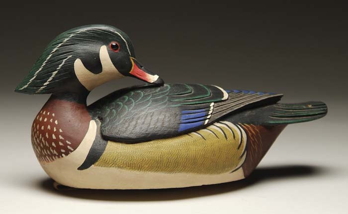 Appraisal: CARVED WOOD DUCK DECOY BY GRAYSON CHESSER OF JENKINS BRIDGE