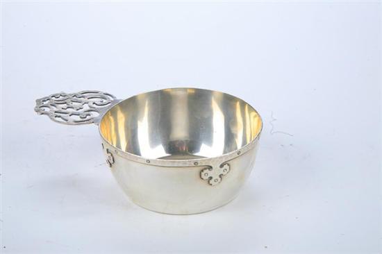 Appraisal: ARTS AND CRAFTS SILVER PORRINGER Marked for R Wallace and